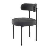 Charcoal Chic Boucle Elsa Dining Chairs - Top-Down View