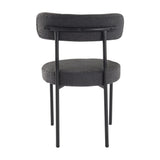 Charcoal Chic Boucle Elsa Dining Chairs - 45-Degree Angle