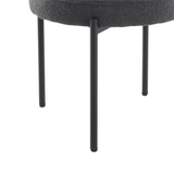 Charcoal Chic Boucle Elsa Dining Chairs - Close-Up Angle