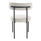 Luxe Boucle Cushioned Elsa Dining Chairs in White Quartz - Low Angle