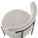 Luxe Boucle Cushioned Elsa Dining Chairs in White Quartz - Extra Image