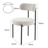 Luxe Boucle Cushioned Elsa Dining Chairs in White Quartz - Extra Image