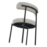 Luxe Boucle Cushioned Elsa Dining Chairs in White Quartz - Low Angle