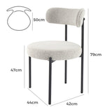 Luxe Boucle Cushioned Elsa Dining Chairs in White Quartz - Extra Image