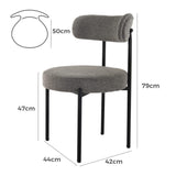 Plush Boucle Cushioned Elsa Dining Chairs in Slate Grey - Extra Image