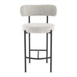 Sleek White Quartz Metal Boucle Elsa Bar Stools - Extra Image