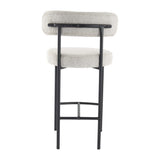 Sleek White Quartz Metal Boucle Elsa Bar Stools - Extra Image