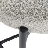 Sleek White Quartz Metal Boucle Elsa Bar Stools - Low Angle