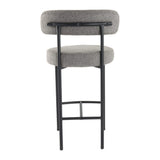 Contemporary Grey Boucle Elsa Low Bar Stools - Extra Image