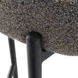 Contemporary Grey Boucle Elsa Low Bar Stools - Low Angle