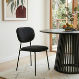 Charcoal Charm Armless Dining Chair Duo - Close-Up Angle