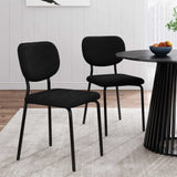 Charcoal Charm Armless Dining Chair Duo - Front View