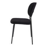 Charcoal Charm Armless Dining Chair Duo - Close-Up Angle