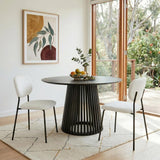 White Whisper Teddy Fabric Dining Duo - Front View