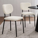 White Whisper Teddy Fabric Dining Duo - Side View