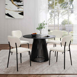 White Whisper Teddy Fabric Dining Duo - Top-Down View