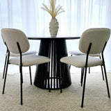 White Whisper Teddy Fabric Dining Duo - 45-Degree Angle