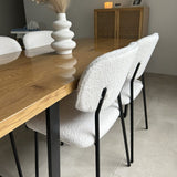 White Whisper Teddy Fabric Dining Duo - Rear View