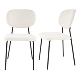 White Whisper Teddy Fabric Dining Duo - Rear View