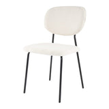 White Whisper Teddy Fabric Dining Duo - Low Angle