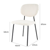 White Whisper Teddy Fabric Dining Duo - Extra Image