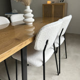 White Whisper Teddy Fabric Dining Duo - Top-Down View
