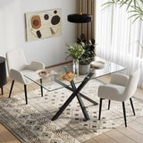 Boucle – teddy Sherpa Fabric Bliss Armrest Dining Chair Ensemble - Side View