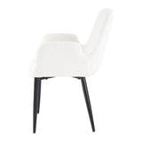Boucle – teddy Sherpa Fabric Bliss Armrest Dining Chair Ensemble - Extra Image