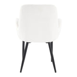 Boucle – teddy Sherpa Fabric Bliss Armrest Dining Chair Ensemble - Extra Image