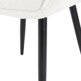 Boucle – teddy Sherpa Fabric Bliss Armrest Dining Chair Ensemble - Extra Image