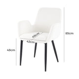 Boucle – teddy Sherpa Fabric Bliss Armrest Dining Chair Ensemble - Extra Image