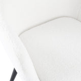 Boucle – teddy Sherpa Fabric Bliss Armrest Dining Chair Ensemble - Extra Image