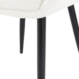 Boucle – teddy Sherpa Fabric Bliss Armrest Dining Chair Ensemble - Extra Image
