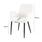 Boucle – teddy Sherpa Fabric Bliss Armrest Dining Chair Ensemble - Extra Image