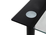 5PC Indoor Dining Table and Chairs Dinner Set Glass Leather Kitchen-Mix Black - Close-Up Angle