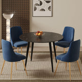 Blue Velvet Bistro Dining Set - Side View