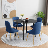 Blue Velvet Bistro Dining Set - Front View