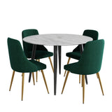 Velvet Elegance Dining Set - Top-Down View