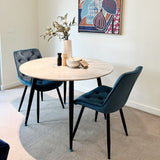 Round MDF Marbling Dining Table - Low Angle