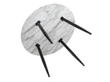 Round MDF Marbling Dining Table - Close-Up Angle