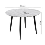 Round MDF Marbling Dining Table - Low Angle
