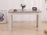 Dining Table Rectangular Wooden 120M-Grey&White - Front View