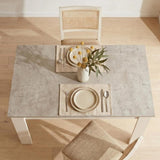 Dining Table Rectangular Wooden 120M-Grey&White - Side View