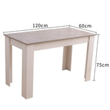Dining Table Rectangular Wooden 120M-Grey&White - Low Angle