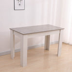 Grey Rectangular Dining Table with 4x Blue Velvet Chairs, image 6