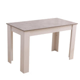 Grey Rectangular Dining Table with 4x Green Velvet Chairs - 45-Degree Angle