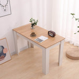Dining Table Rectangular Wooden 120M-Wood&White - Front View