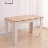Dining Table Rectangular Wooden 120M-Wood&White - Top-Down View
