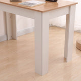 Dining Table Rectangular Wooden 120M-Wood&White - 45-Degree Angle