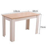 Dining Table Rectangular Wooden 120M-Wood&White - Close-Up Angle